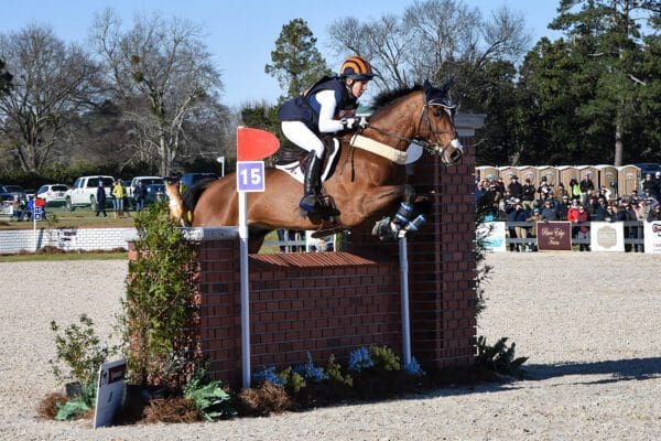 Liz and Deniro on their way to winning the 2020 Aiken Showcase. PC: Shelby Allen, Eventing Nation